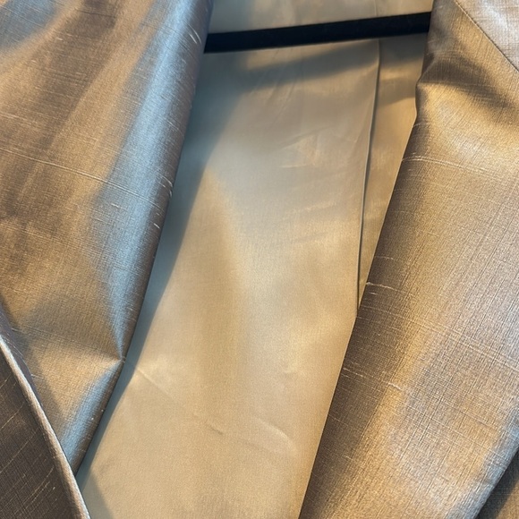 Linda Allard Ellen Tracy 100% Silk Light Sage Green Business Blazer Size 10 - Picture 10 of 11